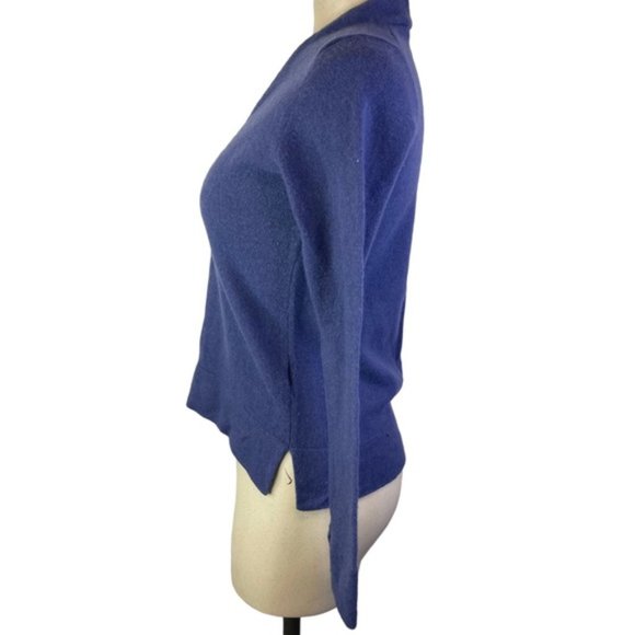 FIGINI 100% Cashmere Blue/Purple V-Neck Sweater *No Size Fits S/M* Made in Italy - Picture 5 of 9